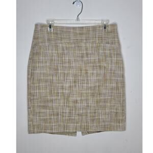 The Limited tan white yellow tweed pencil skirt - 8